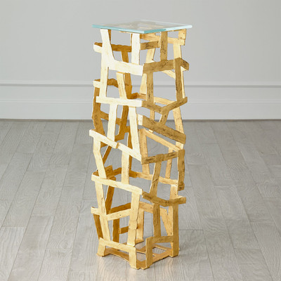 Studio A Fragments Pedestal - Gold Leaf