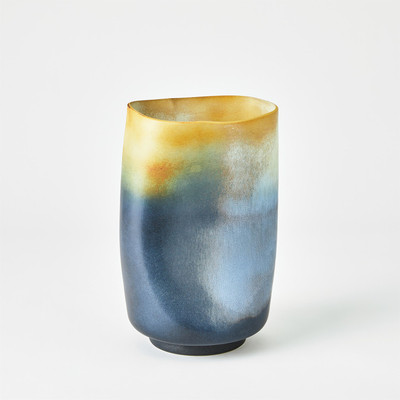 Studio A Indent Vase - Grey - Yellow - Sm