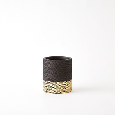 Studio A Java Vase - Matte Black - Gold Metallic - Sm