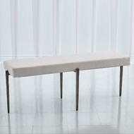 Studio A Laforge Bench - Natural Iron w - Muslin Cushion - Lg