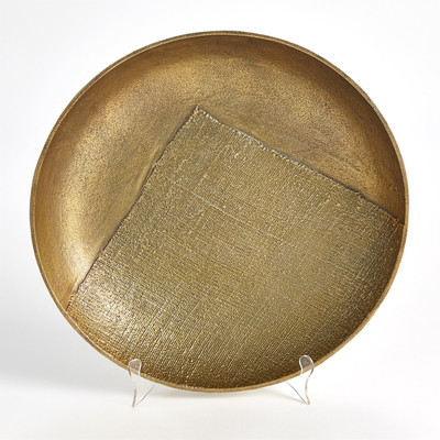 Studio A Linen Round Tray - Brass - Lg