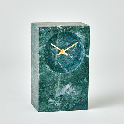 Studio A Marble Tower Clock - Green