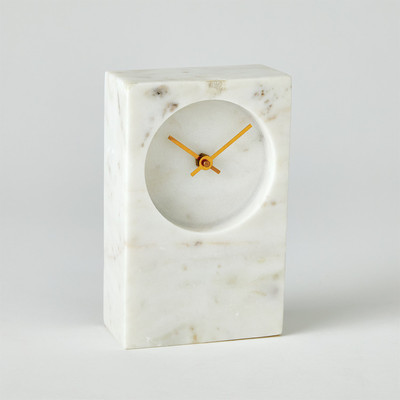 Studio A Marble Tower Clock - White