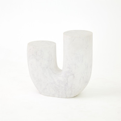 Studio A Marble Tube Table - White