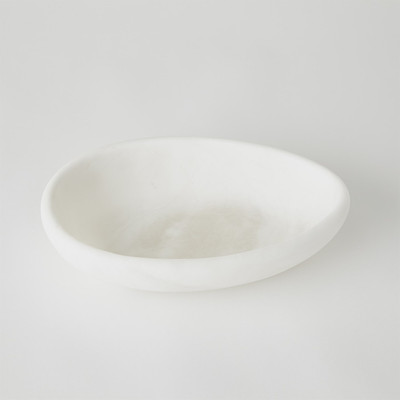 Studio A Oblique Alabaster Bowl - White - Lg