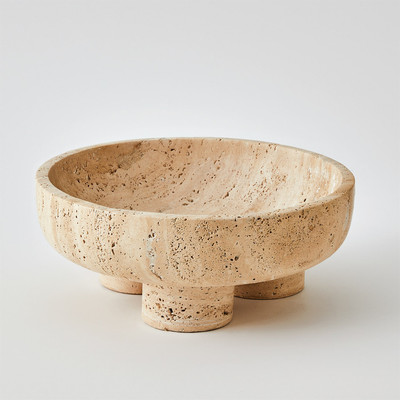 Studio A Priory Low Bowl - Travertine