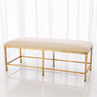 Studio A Quad Pod Bench w - Muslin Cushion - Gold Leaf