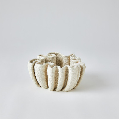 Studio A Ripple Printed Bowl - Matte White