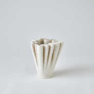 Studio A Ripple Printed Vase - Matte White - Short