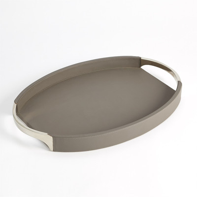 Studio A Roberts Tray - Fossil Grey w - Nickel - Lg