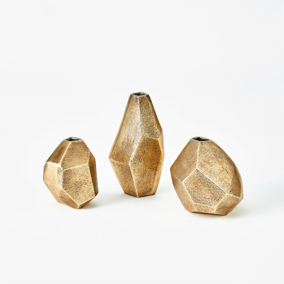 Studio A S - 3 Geo Vases - Antique Brass