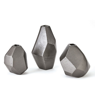 Studio A S - 3 Geo Vases - Black Nickel