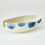 Studio A Spots Bowl - White w - Blue Spots
