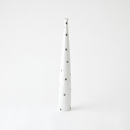 Studio A Spotted Tapered Vase - White w - Black Spots - Lg