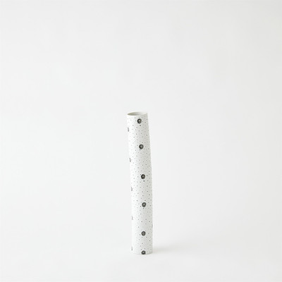 Studio A Spotted Tube Vase - White w - Black Spots - Sm