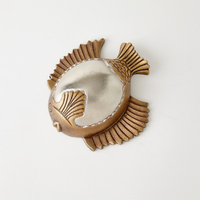 Studio A Talman Fish Box - Nickel - Antique Brass