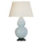 Double Gourd Table Lamp - Deep Patina Bronze - Baby Blue
