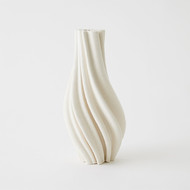 Studio A Twist Printed Vase - Matte White - Lg