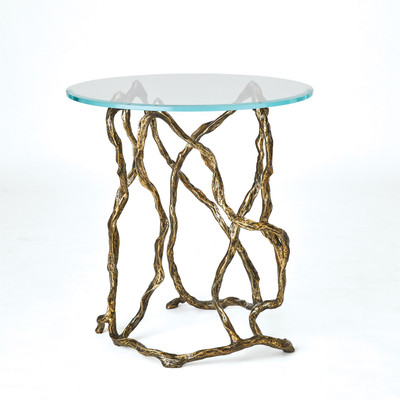 Studio A Twistwood Side Table - Antique Brass