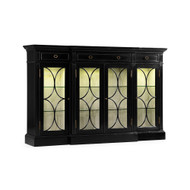 Jonathan Charles Breakfront Black Display Cabinet