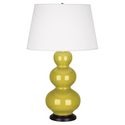 Triple Gourd Table Lamp - Deep Patina Bronze - Citron