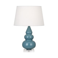 Small Triple Gourd Accent Table Lamp - Steel Blue