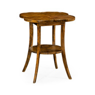 Jonathan Charles Casual Accents Country Walnut Quatrefoil Accent Table