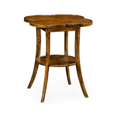 Jonathan Charles Casual Accents Country Walnut Quatrefoil Accent Table