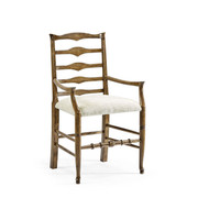 Jonathan Charles Casual Accents Medium Driftwood Triangular Ladderback Arm Chair