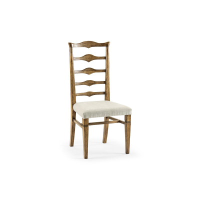 Jonathan Charles Casually Country Pompano Ladderback Accent Side Chair, Upholstered in Shambala