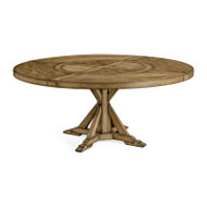 Jonathan Charles Casually Country Round 72" Solid Wood Dining Table in Medium Driftwood
