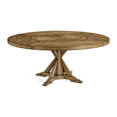 Jonathan Charles Casually Country Round 72" Solid Wood Dining Table in Medium Driftwood