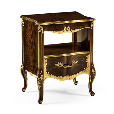 Jonathan Charles Country Farmhouse Mahogany & Gilded Nightstand