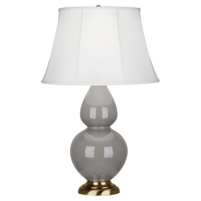 Double Gourd Table Lamp - Antique Natural Brass - Smokey Taupe