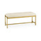 Jonathan Charles Luxe Gilded Iron & Cream Leather Bench