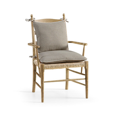 Jonathan Charles Timeless Doppler Ladderback Arm Chair in Stripped Brown Chestnut