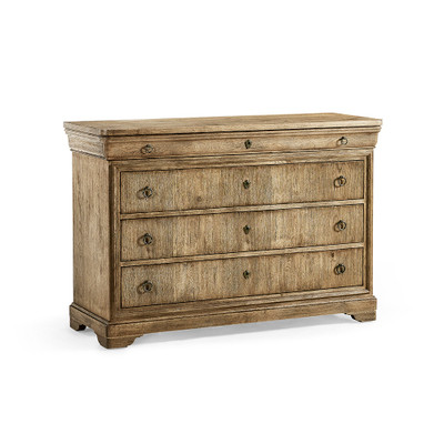 Jonathan Charles Timeless Entropy Louis Phillipe Drawer Chest in Stripped Brown Chestnut