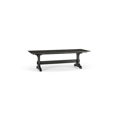 Jonathan Charles Timeless Epoch Trestle Dining Table in Ebonized Oak