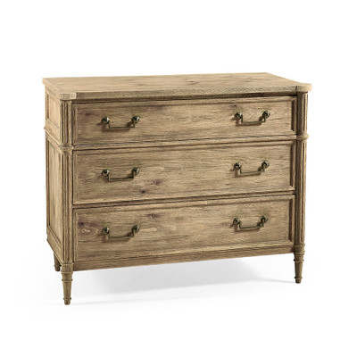 Jonathan Charles Timeless Kalpa Louis XVI Drawer Chest in Stripped Brown Chestnut