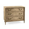 Jonathan Charles Timeless Kalpa Louis XVI Drawer Chest in Stripped Brown Chestnut