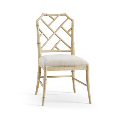 Jonathan Charles Timeless Saros Chippendale Bamboo Side Chair in Stripped Oak