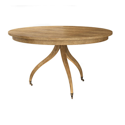 Jonathan Charles Timeless Solar Spider Leg Pedestal Dining Table in Sun Bleached Cherry