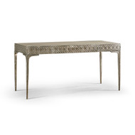 Jonathan Charles Water Cnoidal Cane Carved Metal Desk