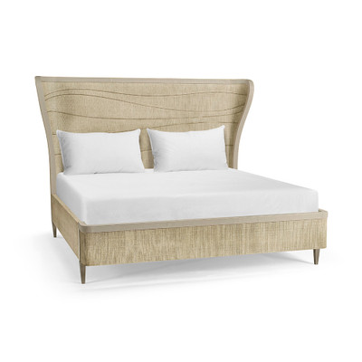 Jonathan Charles Water Seiche Woven Wing Wave King Bed