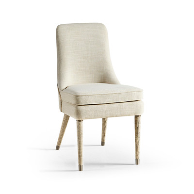 Jonathan Charles Water Shoal Linen & Grass Cloth Side Chair