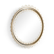 Jonathan Charles Water Vorticity Oval Rattan Mirror