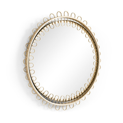 Jonathan Charles Water Vorticity Oval Rattan Mirror