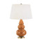 Small Triple Gourd Table Lamp - Antique Natural Brass - Cinnamon