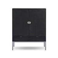 Four Hands Cressida Bar Cabinet - Black Linen