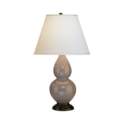 Small Double Gourd Table Lamp - Deep Patina Bronze - Smokey Taupe
